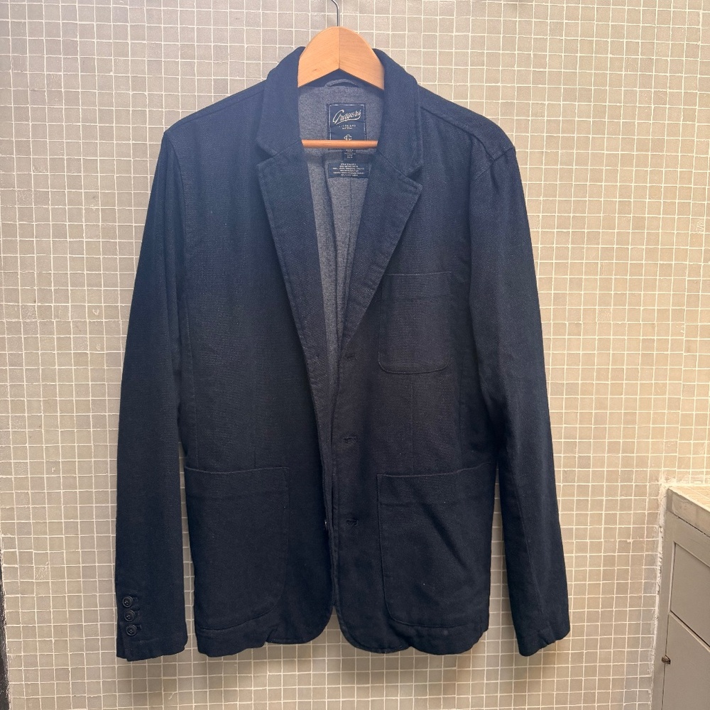 Grayers Clothiers 100% Cotton Flannel Chambray Blazer Jacket – Blue (M)